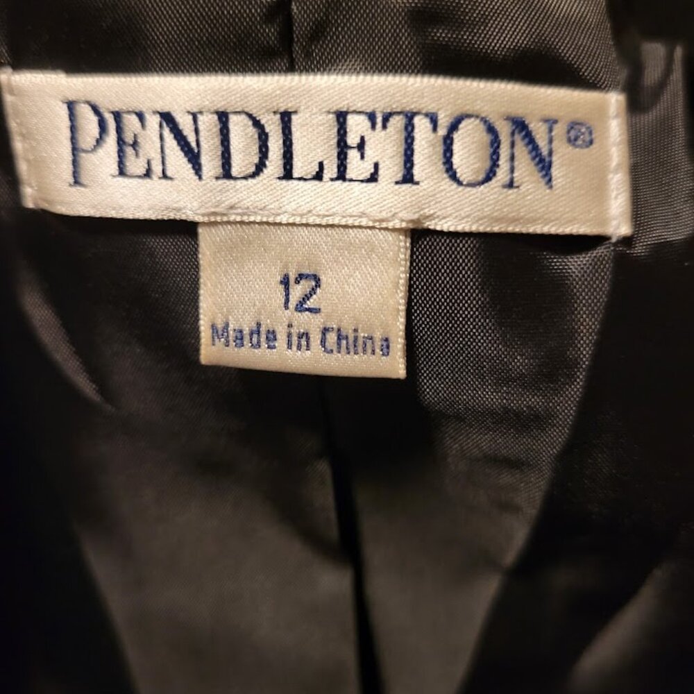 Pendleton Black One-Button Blazer Size 12 - image 4